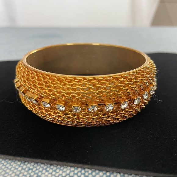 Elegant Faux Gold Bracelet with Faux Crystal Accents - Picture 1 of 3